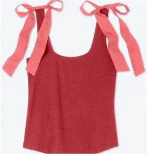 Summersalt Bow Shoulder Tank Top Pink Size XS Extra Small