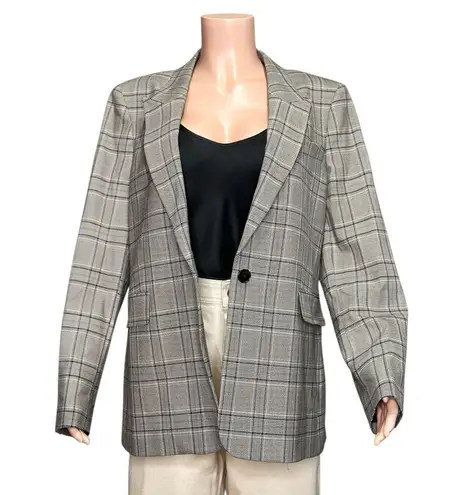 Reiss Tamy Checked Slim Fit Suit Blazer, Grey Check, 14 (US)