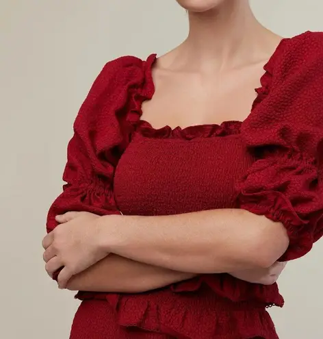 Rachel Parcell Jacquard Smocked Midi Dress