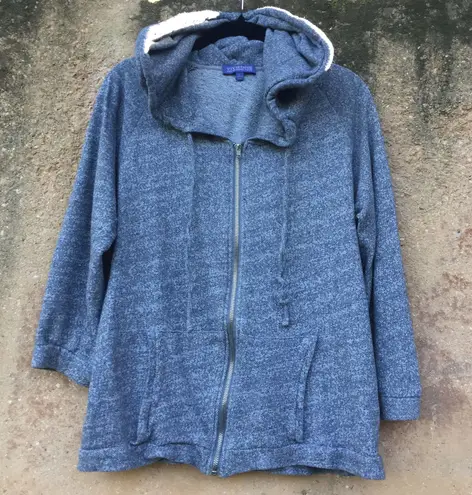 Vivienne Tam Heather Grey Crop Full Zip Hoodie L