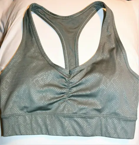 Gap Medium Impact T-Back Sports Bra Longline Green Print Size Small GapFit Eclipse