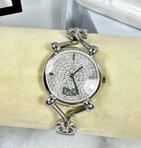 Dolce & Gabbana Silver Crystal Logo Watch