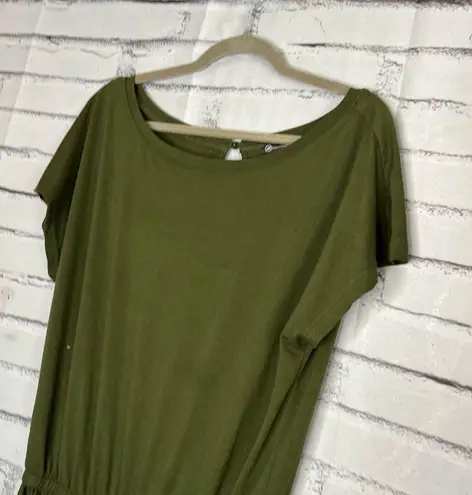 Pretty Garden Olive Green One Piece Jumpsuit SZ M Romper Utility Lounge Stretch