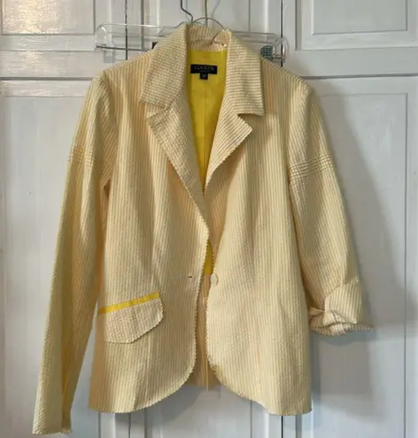 Lia Kes Yellow Seersucker Women's Blazer