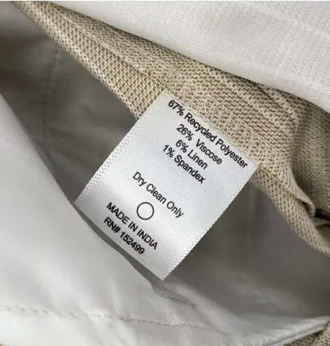 Amour Vert NWT Women’s Pleated Wide Leg Trouser | Sz 8 | Natural (Tan) Striped