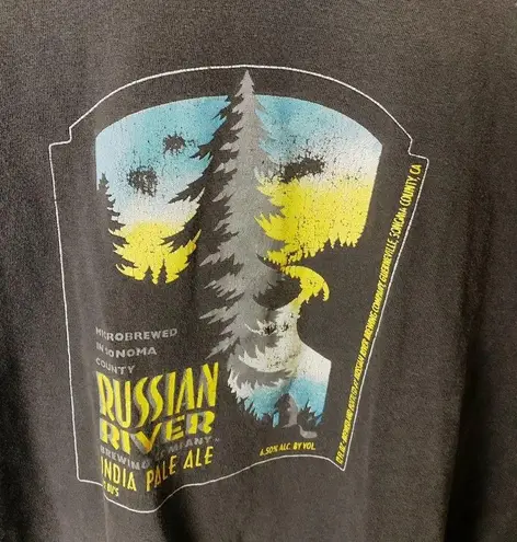 Vintage Russian River Tasty Adult Beverage T Shirt Forest Double Sided Size XL