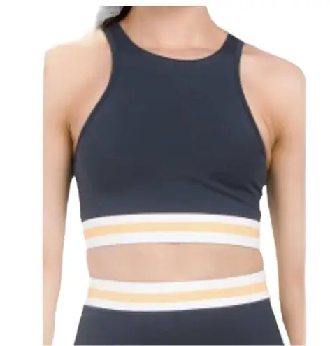 Wilo the label Anthropology contour bra athletic sports Navy and marigold NWT XS Blue