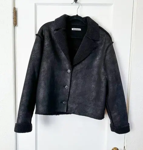 Reformation  | NWOT Stoke Sherpa Lined Suede Jacket in Black