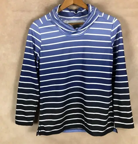 Karen Scott Dip-dyed Striped Cowl Neck Sweatshirt XS
