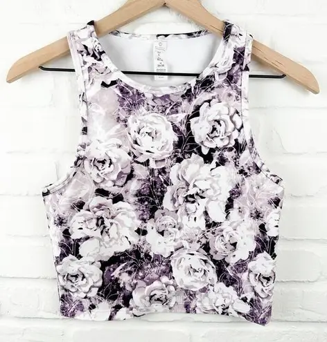 Balance Collection Mia crop tank Purple Roses sport top Size Small