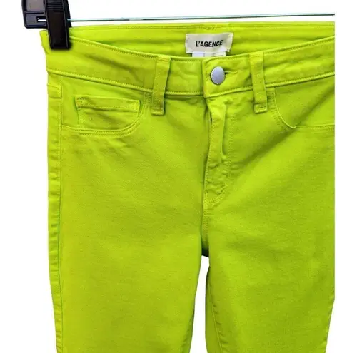 L'Agence NWT  Womens Size 25 Margot High-Rise Ankle Skinny Neon Green Jeans