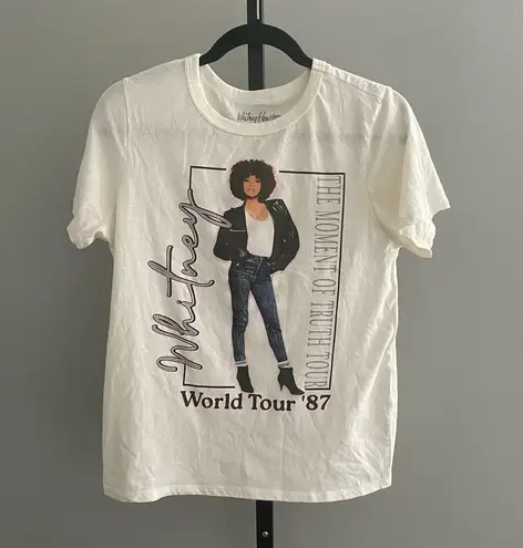 Whitney Houston Moment of Truth '87 World Tour Tee in Ivory Size Small White