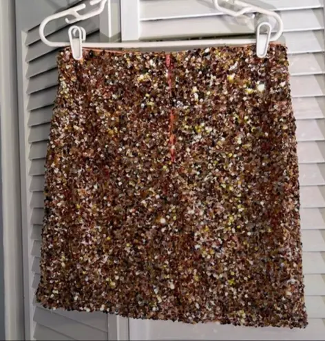 ASOS DESIGN sequin mini skirt in rose gold multi sequin SZ 10 - Image 4