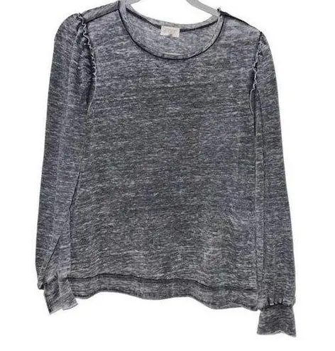 GREIGE GRAY DISTRESSED VINTAGE SOFT LIGHTWEIGHT PULLOVER TOP Size L