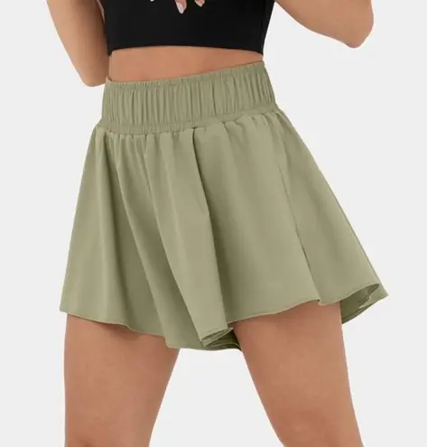 Halara NEW  High Waisted Elastic Waistband Side Pocket High Low Dance Shorts 3.5"