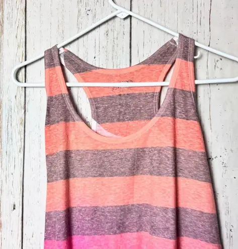 Arizona Jeans Arizona Jean Company Pink and Gray Sleeveless Racerback Tank Top Sz L
