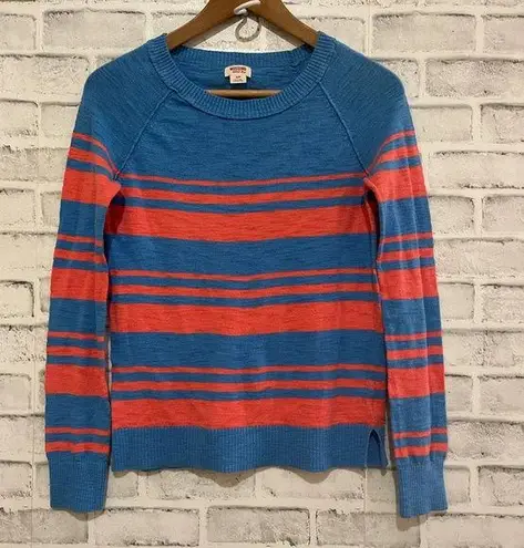 Women’s Mossimo blue and pink horizontal striped lightweight sweater, Small