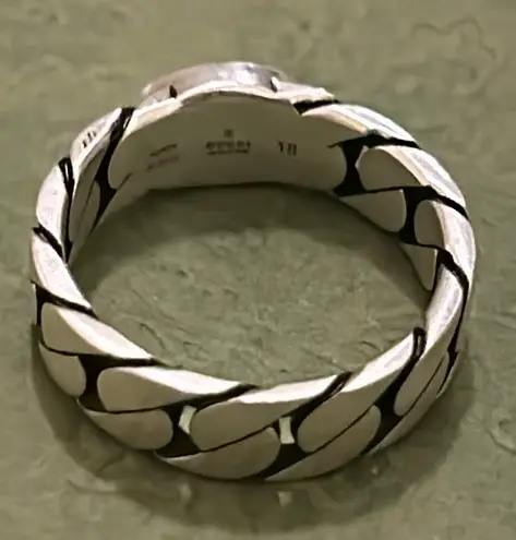 Gucci Sterling Silver Interlocking Curb Chain Ring