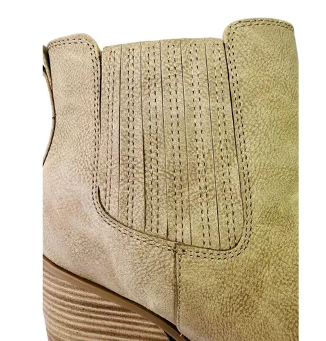 Kork-Ease Korks Hadley Natural Nubuck Chunky Block Heel Booties Womens Size 9M NWB