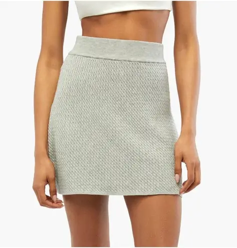 We Wore What NWT Cable Knit Mini Skirt in Light Heather Grey Size XL