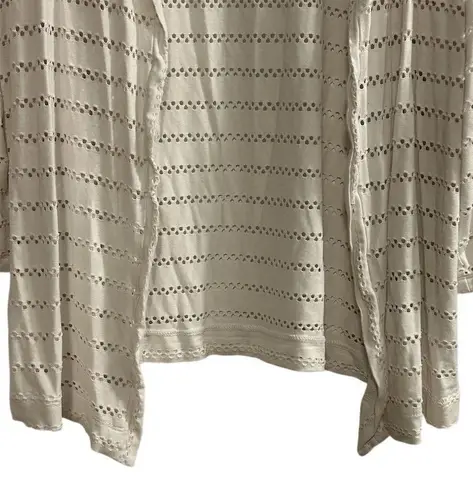 Premise Women's Ivory Open Knit Cardigan Sweater Size M Lightweight