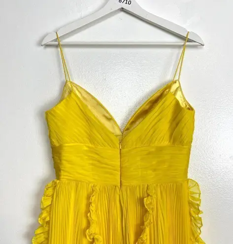 Mac Duggal Ruffle Chiffon Gown in Sunshine Size US 6