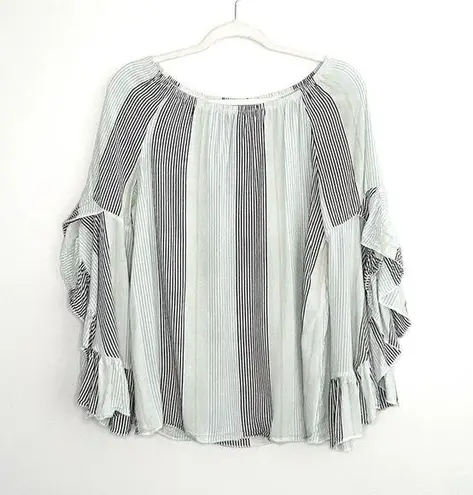 169. Fever Brand Multicolor Striped Flared Sleeve Blouse