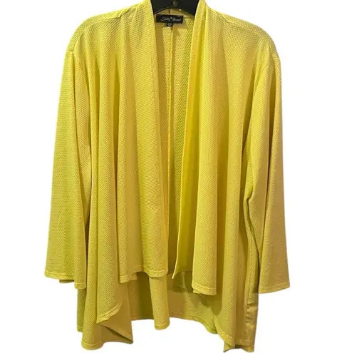 Slinky Brand Vibrant Yellow Drape Open Cardigan light weight Jacket