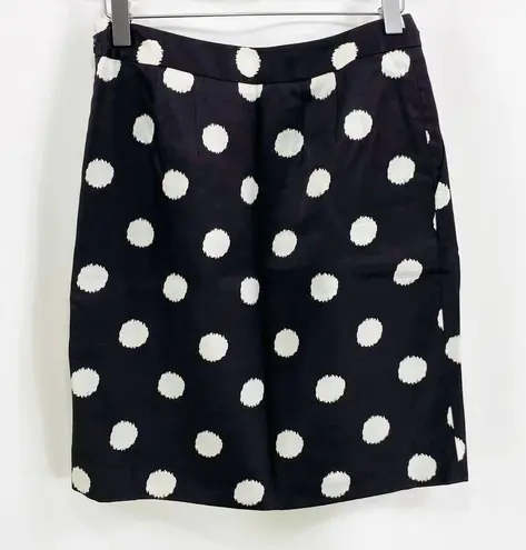ANN TAYLOR LOFT Pleated Polka Dot Mini Pencil Skirt Black Size 00P