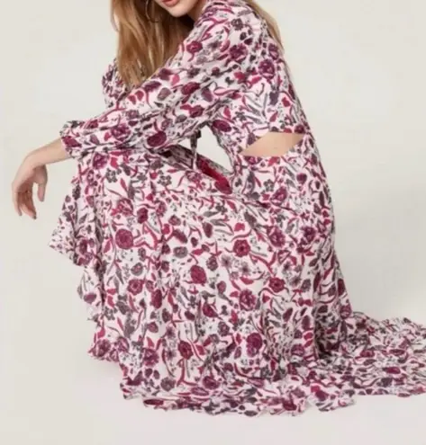 Alexis Nikkita Pink Floral Midi Long Flowy Dress