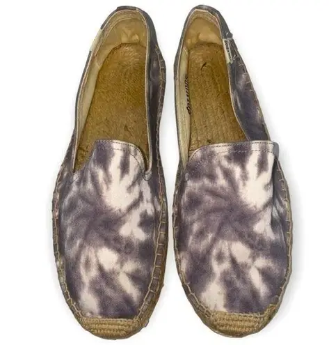 Soludos Women’s Size 8 Gray & White Tie Dye Canvas Slip On Espadrilles