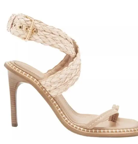 Ulla Johnson Lydia Natural Raffia Ankle Wrap Sandals, Size 40 $525 EXCELLENT!