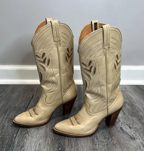 Dan Post Vintage cream brown heeled cowboy cowgirl boots - 7 N ($250)