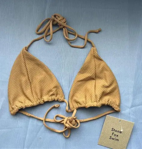 Free People NWT  X Stone Fox Tropez Bikini Top in Tobacco Pique Large