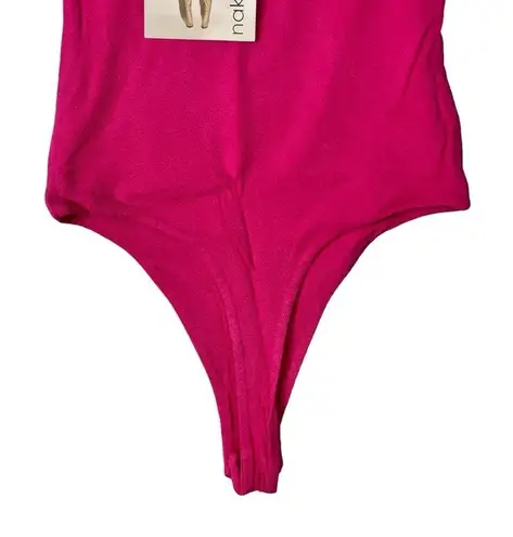 Naked Wardrobe Sculpted Seamless Tank Thong Bodysuit Raspberry Pink Size XS NEW