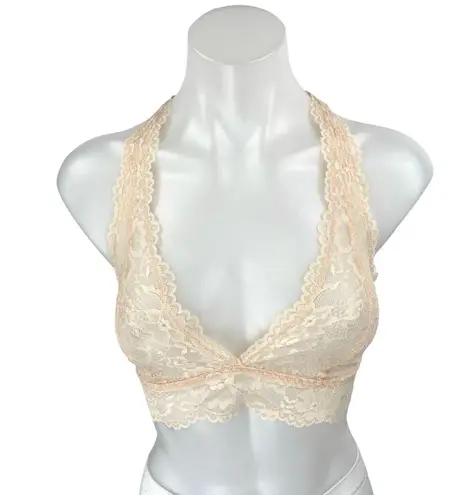 NWT Fenty Cream Floral Lace Sleeveless Sheer Racerback Bralette Bra Top Size XS