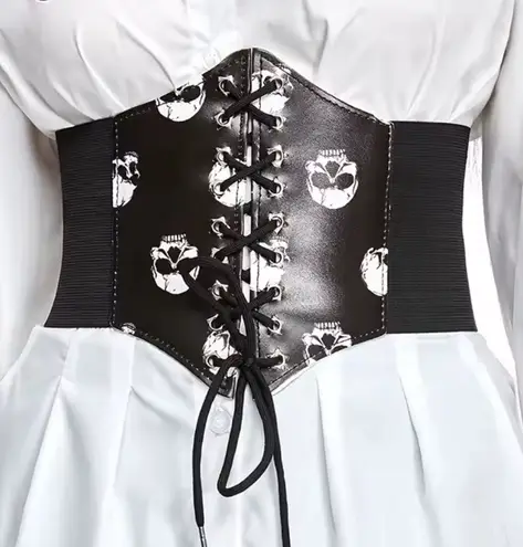 Black and White Corset Belt