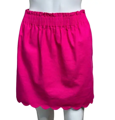 J Crew Skirt Womens 6 Pink Sidewalk Skirt Scallop Wool Blend Casal Office Preppy