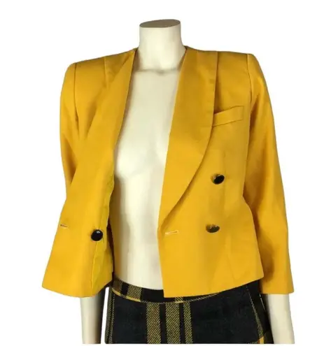 Petite Sophisticate Vintage yellow double breasted blazer size 2