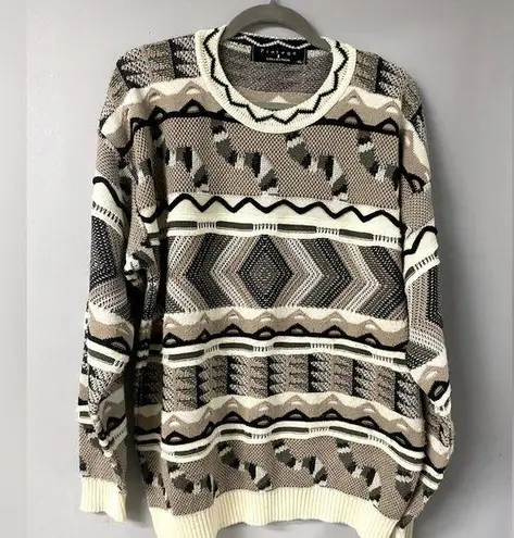 COSBY STYLE FISHERMAN/GRANDPA TUNDRA HAND STITCHED MULTI COLORED 3D SWEATER Brown Size XL