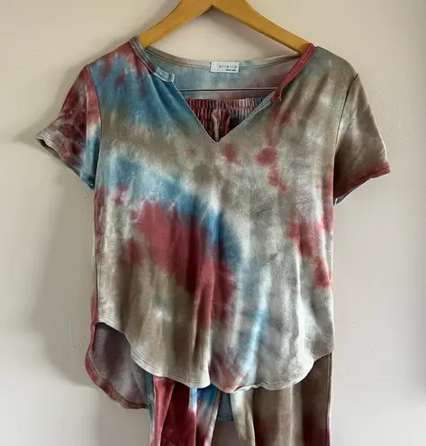 Ariella |Tie-Dye Short Sleeve Shirt & Pants Set
