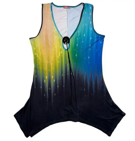 Simply Aster by Firmiana Sleeveless Smocked Maxi Dress Size Large Blue