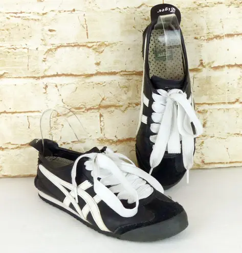 Onitsuka Tiger Mexico 66 Sneaker Women 5.5 Black White Leather Suede 1183C102