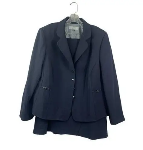 Tahari Arthur S. Levine Women's Navy Blue Jacket & Skirt Set Size 18W