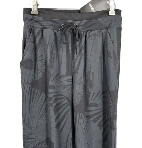 Desigual Track Pants Black Floral Drawstring Waist Joggers Womens US Small New