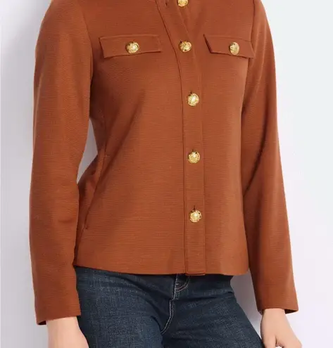 41 Hawthorne Rust Boucle Structured Knit Blazer Sz L Brown Size L