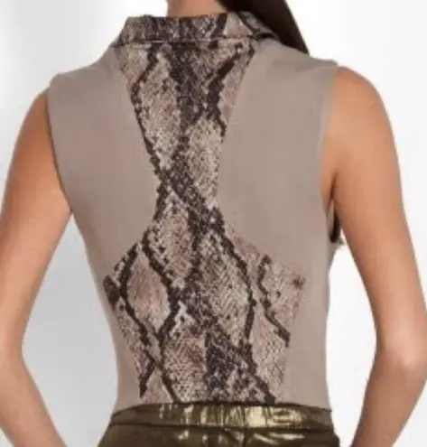 BCBGMAXAZRIA Maxazria Snakeskin Rare Moto Vest