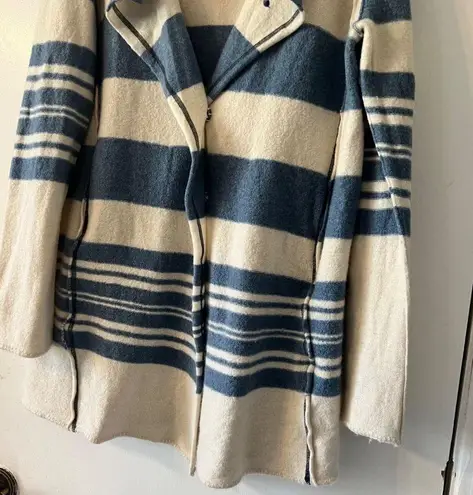 We The Free  FP Acadia Striped Oversized Long Line Wool Sporty Cardigan XS S