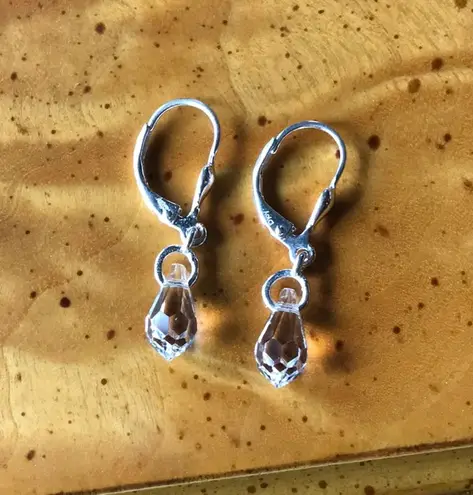 Swavorski Genuine Swarovski Crystal Sterling Silver Dangle Earrings