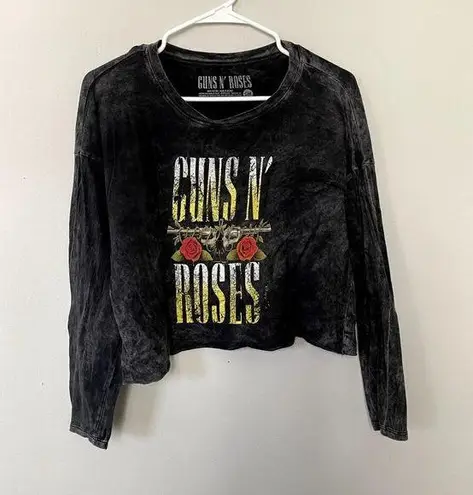 Guns n' Roses cotton band music cropped long sleeved sweatshirt crewneck style Yellow